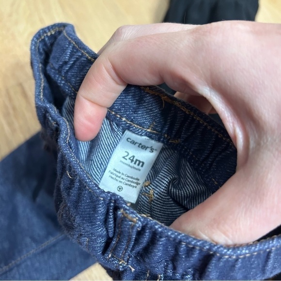 24 Months Boys Pants Bundle Blue Black Denim Like Sweatpants Stretchy Carters - Picture 3 of 5